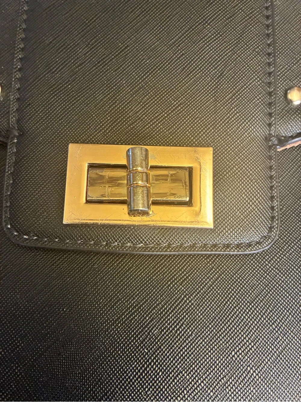 Ecosusi Black Studded Satchel with Bow Accent